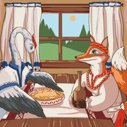 Картина за номерами &quot;Лисичка та журавель&quot; 15101-AC 40x40 см