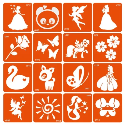 Набір для біо-тату "Для дівчаток №1 - гліттер" set-girls-1-glitter