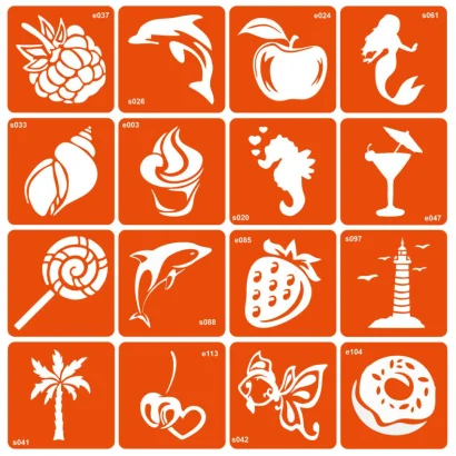 Набір трафаретів для біо-тату "Summer sweets" summer-sweets-16