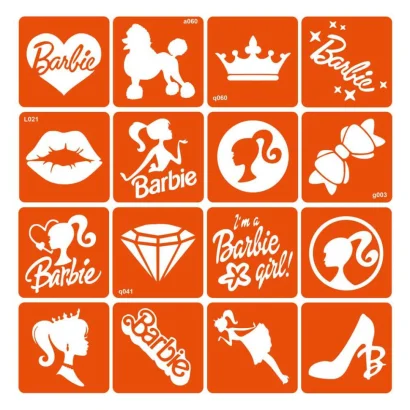 Набір трафаретів для біо-тату "Barbie" barbie-simple-16