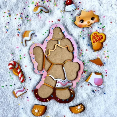 Дерев'яний пазл-вкладиш &quot;Новорічне печиво&quot; (ПСФ149) PSF149