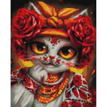 Алмазна мозаїка "Кішка Троянда" &copy;Маріанна Пащук DBS1084, 40x50 см