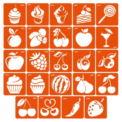 Набір трафаретів для біо-тату &laquo;E - їжа&raquo; e-simple_24_1           