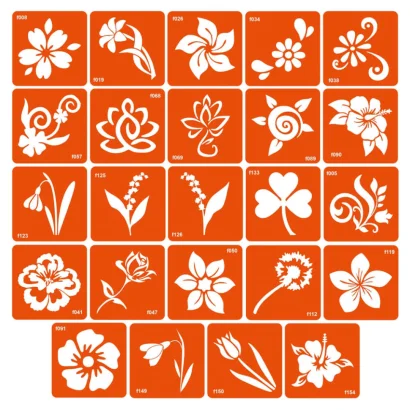 Набір трафаретів для біо-тату &laquo;F - квіти&raquo; f-simple_24_1         