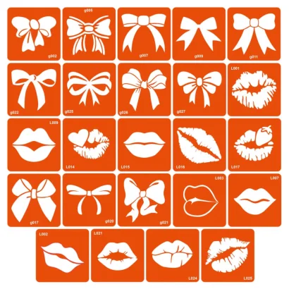 Набір трафаретів для біо-тату &laquo;G+L - губки і бантики&raquo; g-L-simple_24_1