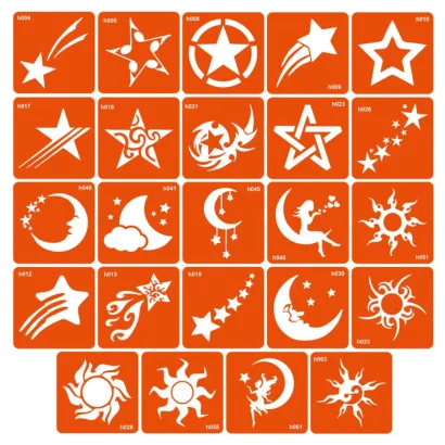 Набір трафаретів для біо-тату &laquo;H - космос&raquo; h-simple_24_1