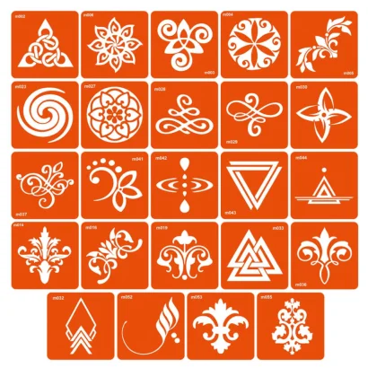 Набір трафаретів для біо-тату &laquo;M - візерунки&raquo; m-simple_24_1