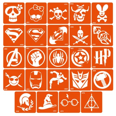 Набір трафаретів для біо-тату &laquo;R - пірати і герої&raquo; r-simple_24_1