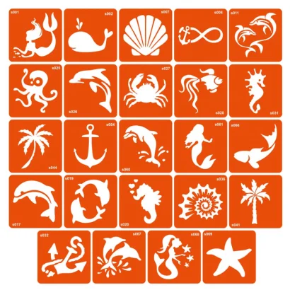 Набір трафаретів для біо-тату &laquo;S - море&raquo; s-simple_24_1