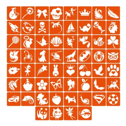 Набір трафаретів для біо-тату &laquo;Для дітей №1&raquo; kids_simple_1_4x4_60_1