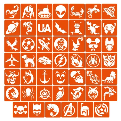 Набір трафаретів для біо-тату &laquo;Для хлопчиків №1&raquo; boys_simple_1_4x4_48_1