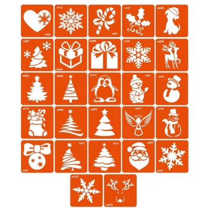 Набір трафаретів для біо-тату "W - зима" w_simple_5x5_27_1