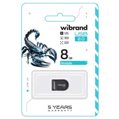 Флеш-накопичувач Wibrand USB 2.0 Scorpio 8Gb Black