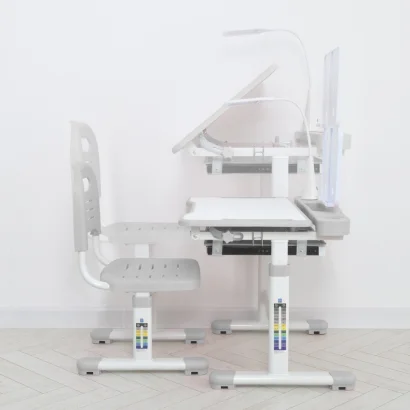 Парта M 5068-11 підставка для книги, лампа, сірий