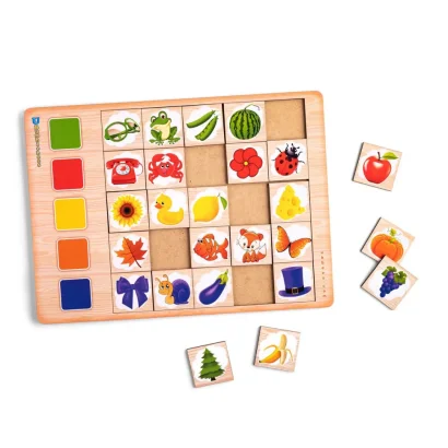 Дерев'яний пазл-вкладиш "Асоціації: кольори-2" Ubumblebees (ПСД095) PSD095, 25 плашок