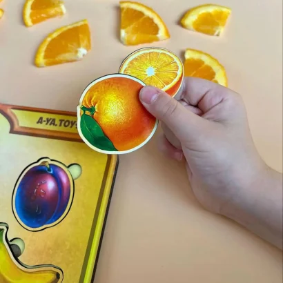 Дерев'яний пазл-вкладиш &quot;Фрукти у розрізі&quot; Ubumblebees (ПСД136) PSD136 сортер