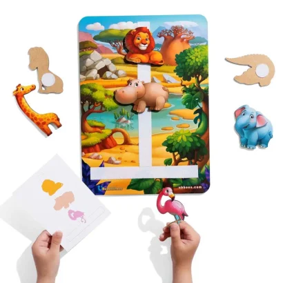 Дерев'яна настільна гра &quot;Повтори за схемою - Африка&quot; Ubumblebees (ПСД178) PSD178 на липучках