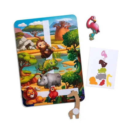 Дерев'яна настільна гра &quot;Повтори за схемою - Африка&quot; Ubumblebees (ПСД178) PSD178 на липучках