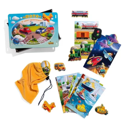 Настільна розвиваюча гра &quot;Лото: транспорт&quot; Ubumblebees (ПСФ082) PSF082, 52 фігурні фішки