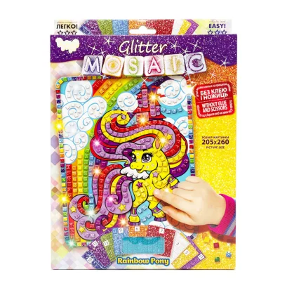 Креативна творчість "Блискуча мозаїка: Rainbow Pony" БМ-02-04, 20.6х26 см