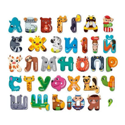 Дитяча розвиваюча магнітна гра "Диво-букви. Абетка" VT5411-18 34 магнита