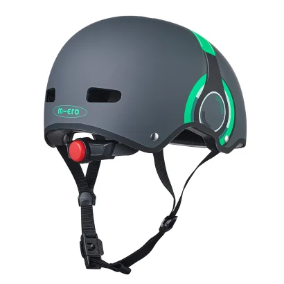 Захисний шолом MICRO - ЗЕЛЕНИЙ З МАЛЮНКОМ НАВУШНИКІВ (52-56 cm, M, світло)