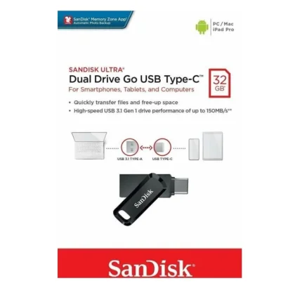 Флеш-накопичувач SanDisk USB 3.1 Ultra Dual Go Type-C 32Gb (150 Mb/s)
