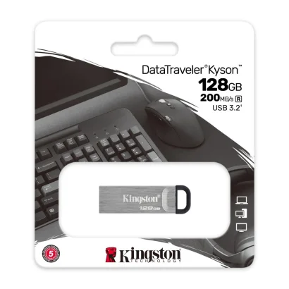 Флеш-накопичувач Kingston USB 3.2 DT Kyson 128GB Silver/Black