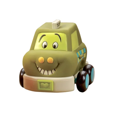 Ігровий набір - ЗАБАВНИЙ АВТОПАРК (4 гумові машинки-брязкальця, квадр. упак.)