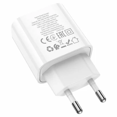 Мережевий зарядний пристрій HOCO C80A Plus Rapido PD20W+QC3.0 charger White