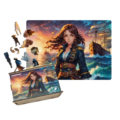 Пазл дерев'яний Аніме Морська Подорож, А5, Картонна коробка