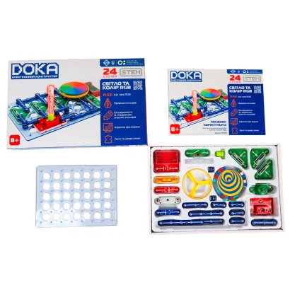 Конструктор електронний DOKA &quot;СВІТЛО ТА КОЛІР RGB&quot;