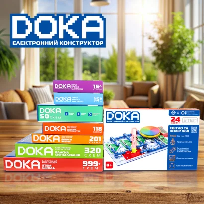Конструктор електронний DOKA &quot;СВІТЛО ТА КОЛІР RGB&quot;