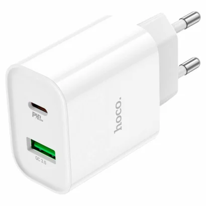 Мережевий зарядний пристрій HOCO C80A Plus Rapido PD20W+QC3.0 charger White