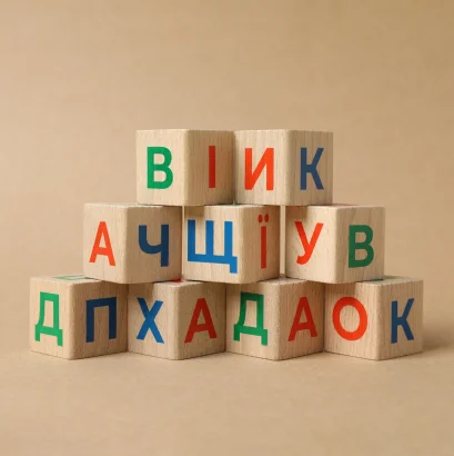 Дерев'яні кубики "Українська Абетка"