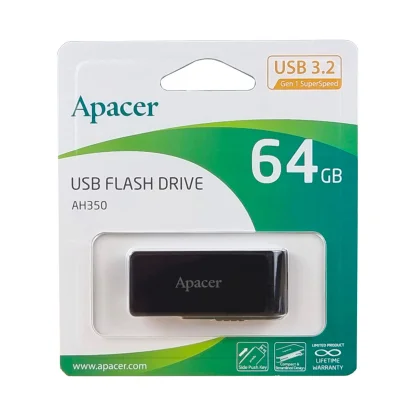 Флеш-накопичувач Apacer USB 3.2 Gen 1 AH350 64Gb Black