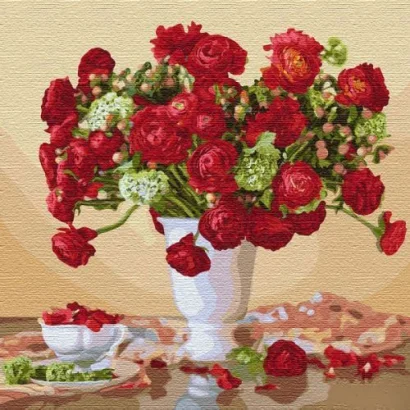 Картина за номерами &quot;Багряний букет (big)&quot; ★★★★