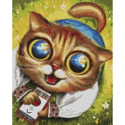 Алмазна мозаїка &quot;Котик з ППО&quot; ★★★, 40х50 см