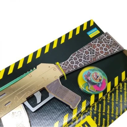 Деревʼяний ігровий набір &quot;Автомат гумкостріл: AK Gold&quot;