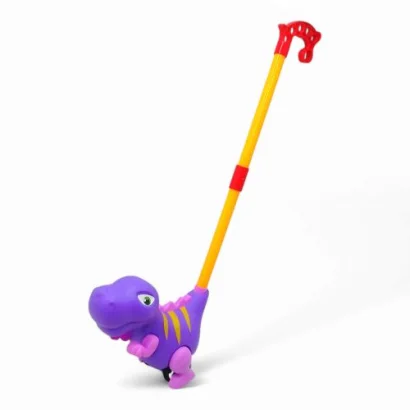 Каталка дитяча &quot;Динозавр&quot;, з ручкою (фіолетовий)