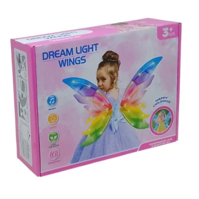 Крила дитячі, перламутр, мелодія, підсвічування, рух крилами