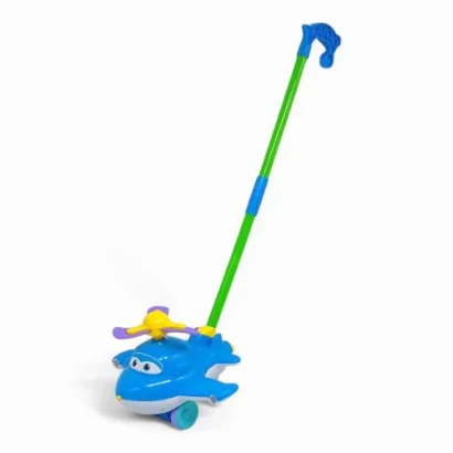 Каталка з ручкою &quot;Літак&quot;, світло (синя)