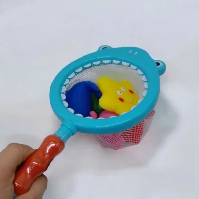 Іграшка для ванної &quot;Рибалка&quot;, сачок акула, 5 фігурок