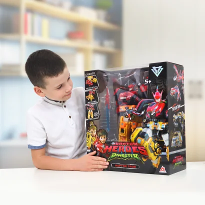 Ігровий набір з роботом-трансформером DINOSTER – РАПТОР ТРОН (2 машини, динозавр)