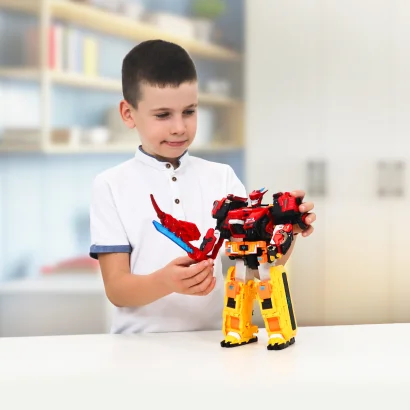 Ігровий набір з роботом-трансформером DINOSTER – РАПТОР ТРОН (2 машини, динозавр)