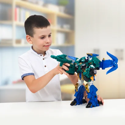 Ігровий набір з роботом-трансформером DINOSTER – СТЕГО БЛАСТ ВІНГ (2 машини, динозавр)