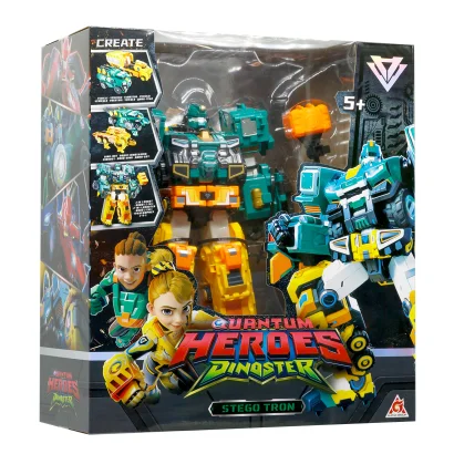 Ігровий набір з роботом-трансформером DINOSTER - СТЕГО ТРОН (2 машини, динозаври)