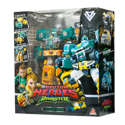 Ігровий набір з роботом-трансформером DINOSTER - СТЕГО ТРОН (2 машини, динозаври)