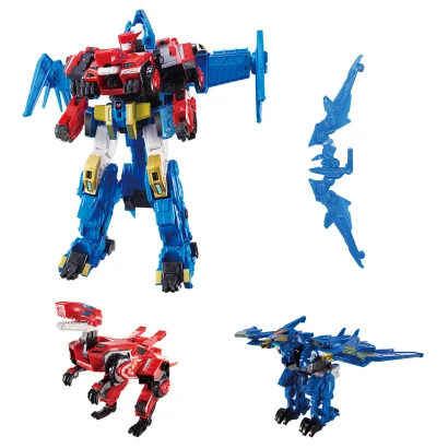 Ігровий набір з роботом-трансформером DINOSTER - РАПТОР БОЛТ ВІНГ (2 машини, динозаври)