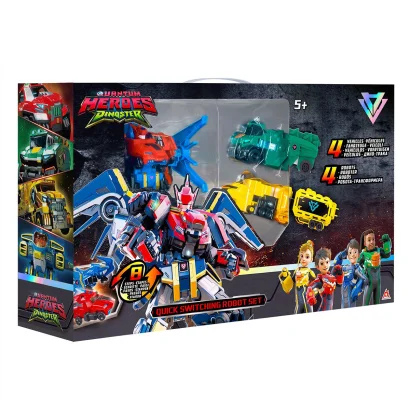 ІГРОВИЙ НАБІР DINOSTER - ШВИДКА ТРАНСФОРМАЦІЯ (4 робота, аксесуари)